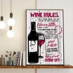 Drinking Alcol Wine Rules Poster Unframed Drinking When Alone – Laugh A Lot Poster