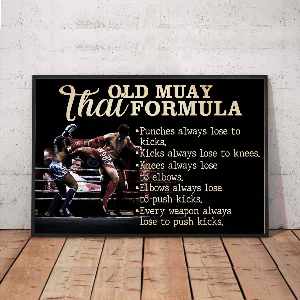 Old Muay Thai Formula Poster Training Room Decor Lesson Rules Poster Unframed