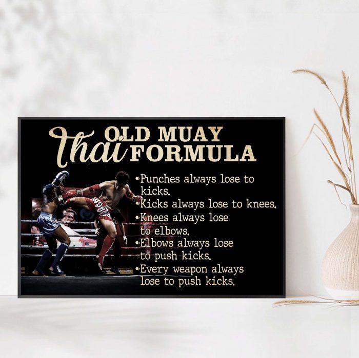 Old Muay Thai Formula Poster Training Room Decor Lesson Rules Poster Unframed