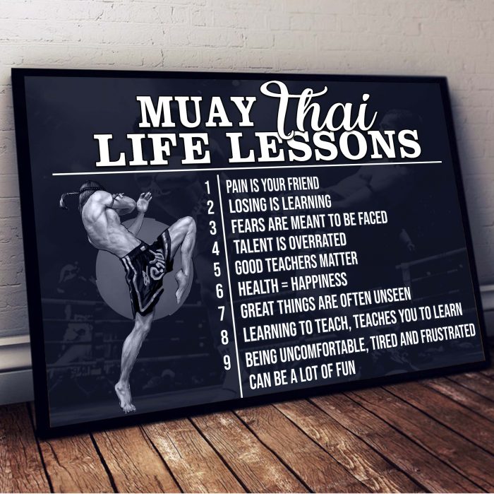 Muay Thai Poster Martial Arts Life Lessons Style Wall Art Home Decor Poster Unframed