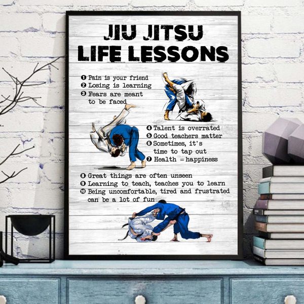 Jiu Jitsu Life Lessons Funny Poster Home Art Decor