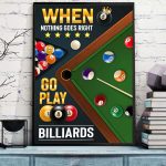 Billiards Pool Hall Poster Billiards Player Gift, Game Room Decor Man Cave Wall Art