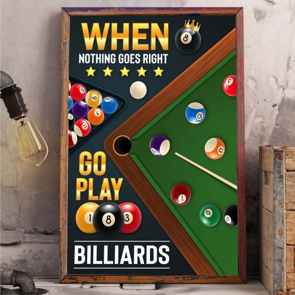 Billiards Pool Hall Poster Billiards Player Gift, Game Room Decor Man Cave Wall Art