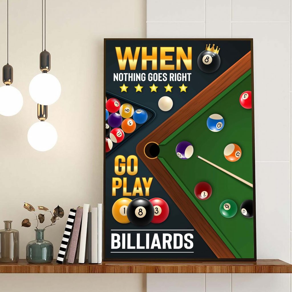 Billiards Pool Hall Poster Billiards Player Gift, Game Room Decor Man Cave Wall Art