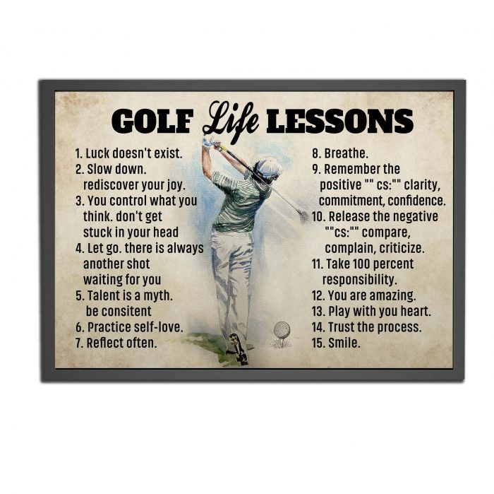 Golf Life Lesson Poster Motivational Wall Art Inspirational Pictures For Golf Player