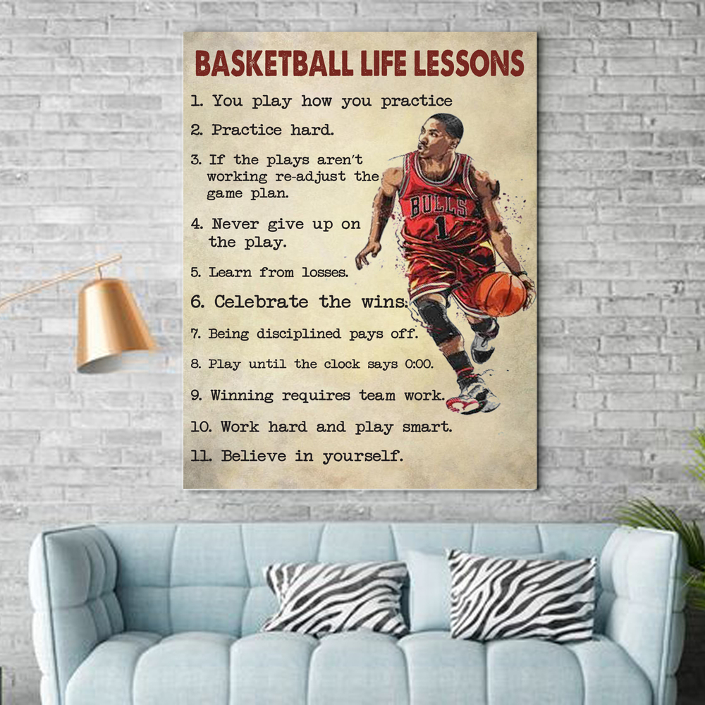 Basketball Life Lesson Poster Motivalition Basketball Player Wall Art