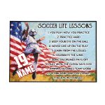 Personalized Name Number Soccer Poster, Soccer Life Lessons Poster Gift for Soccer Player America Soccer Wall Art Print Boy’s Bedroom Home Decor Unframed