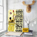 Personalized Name Number Soccer Poster, Love For This Game Soccer Poster Gift for Soccer Player Sports Fan, Soccer Wall Art Son’s Bedroom Home Decor Unframed