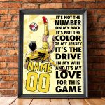 Personalized Name Number Soccer Poster, Love For This Game Soccer Poster Gift for Soccer Player Sports Fan, Soccer Wall Art Son’s Bedroom Home Decor Unframed