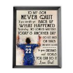 Personalized To My Son Love Soccer Players Poster, Inspirational Saying To Son Wall Art, Dorm Room Boy Room Decorate, Premium Vertical Unframed Posters