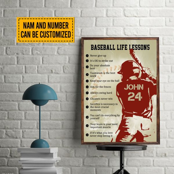 Posters & Prints Personalized Baseball Life Lessons Poster, Gift for Sons, Boyfriends