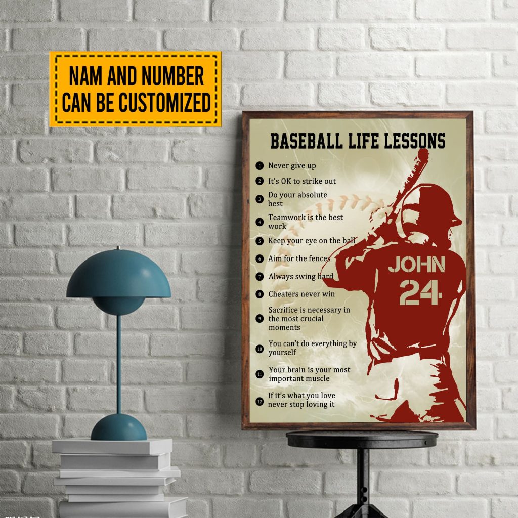 Posters &Amp; Prints Personalized Baseball Life Lessons Poster, Gift For Sons, Boyfriends