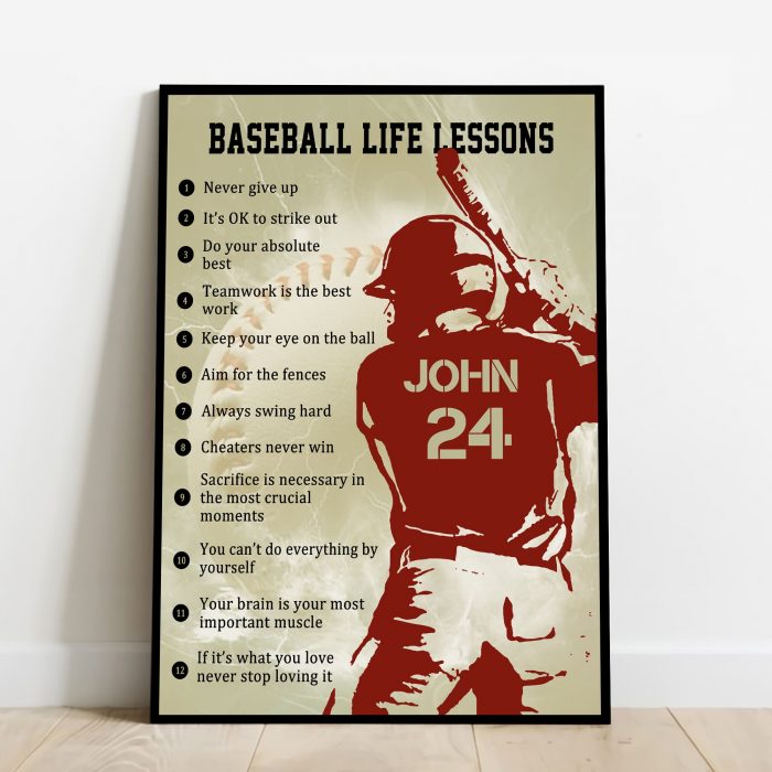 Posters &Amp;Amp; Prints Personalized Baseball Life Lessons Poster, Gift For Sons, Boyfriends