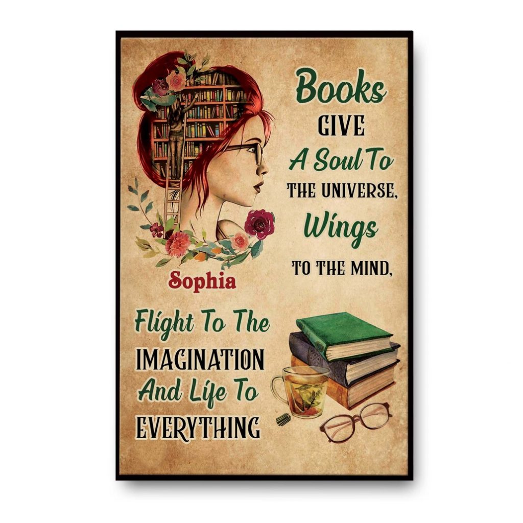 Custom Redhead Girl Books Give A Soul To Universe Vertical Posters Books Reader Room Decorate