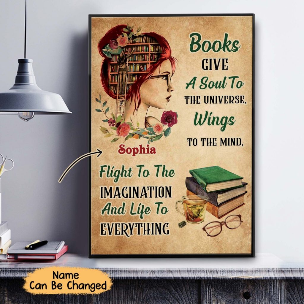 Custom Redhead Girl Books Give A Soul To Universe Vertical Posters Books Reader Room Decorate