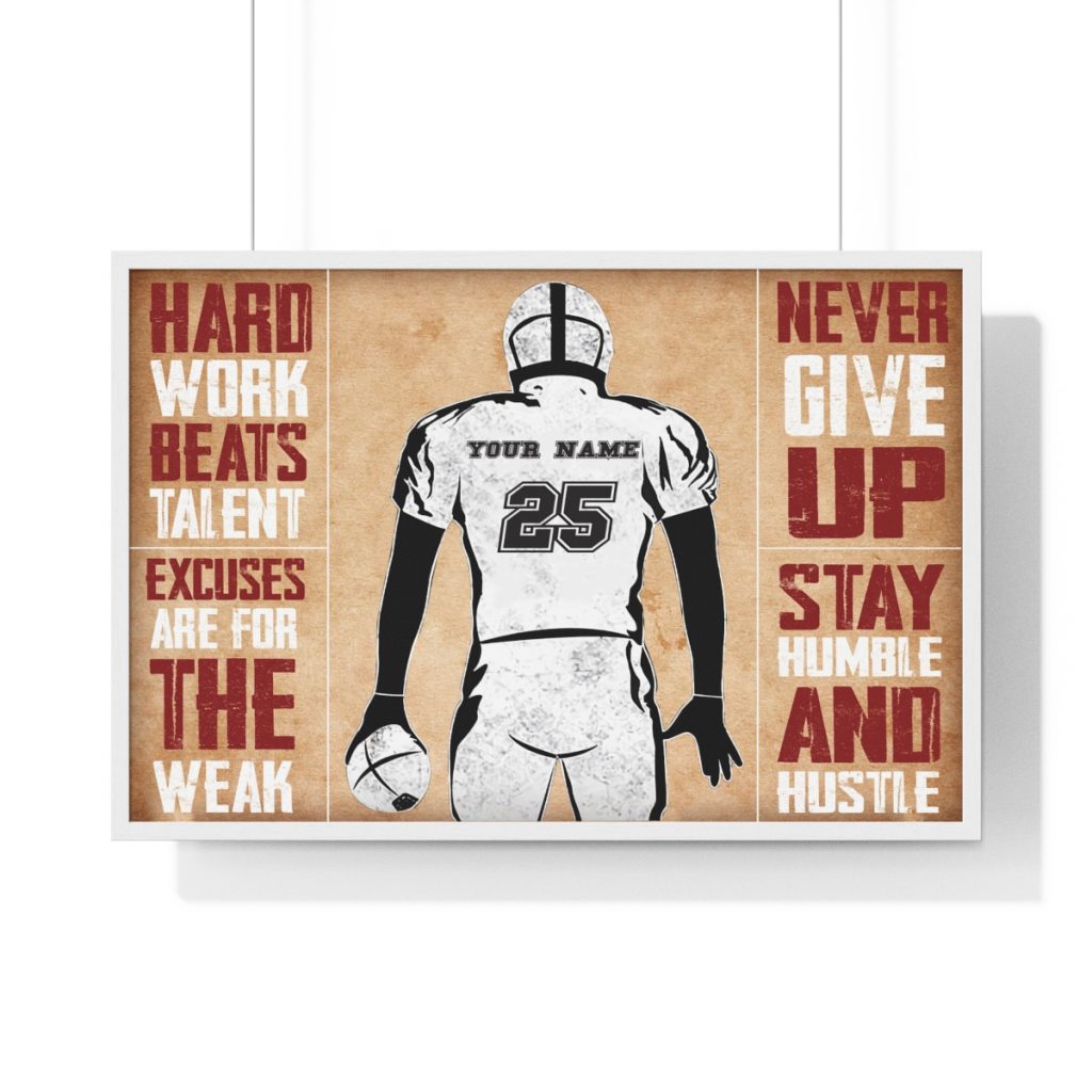 Custom Name Number American Football Stay Humble Posters Football Player Inspirational Wall Art