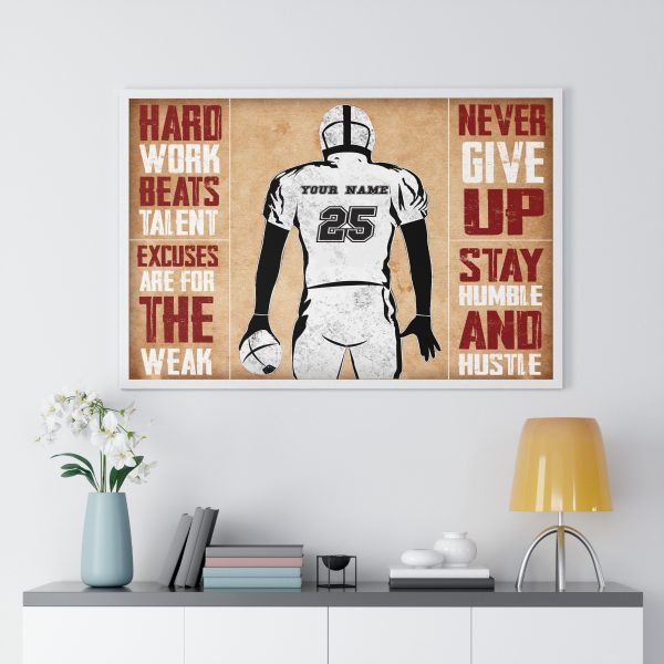 Custom name number American Football Stay Humble Posters Football Player Inspirational Wall Art