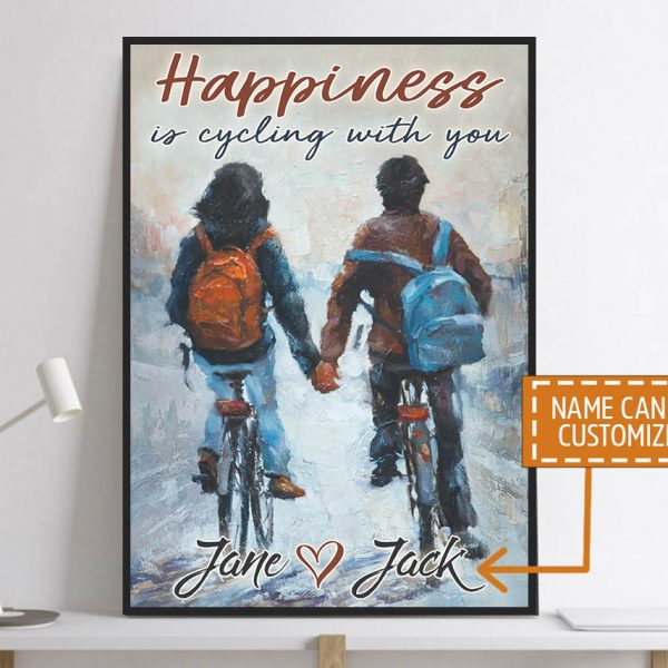 Personalized Names Dancer Dancing Couple Gifts Happiness Is Dancing With You Poster Unframed