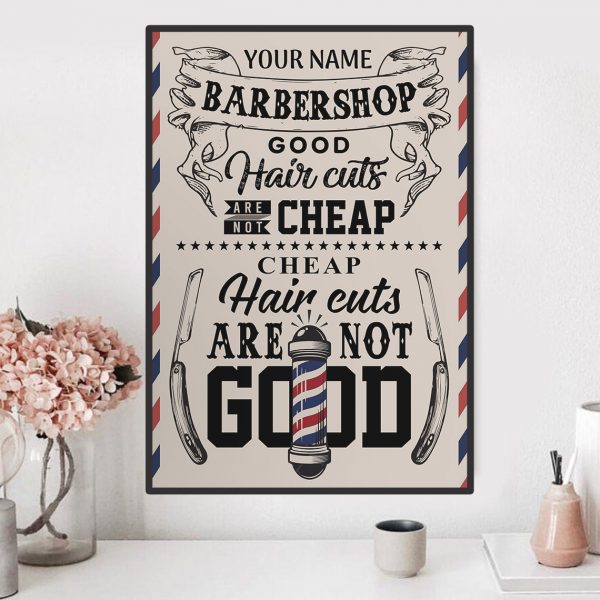 Personalized Name Barber Hairdresser Hair Stylist Gifts Barbershop Good Hair Cuts Poster Unframed