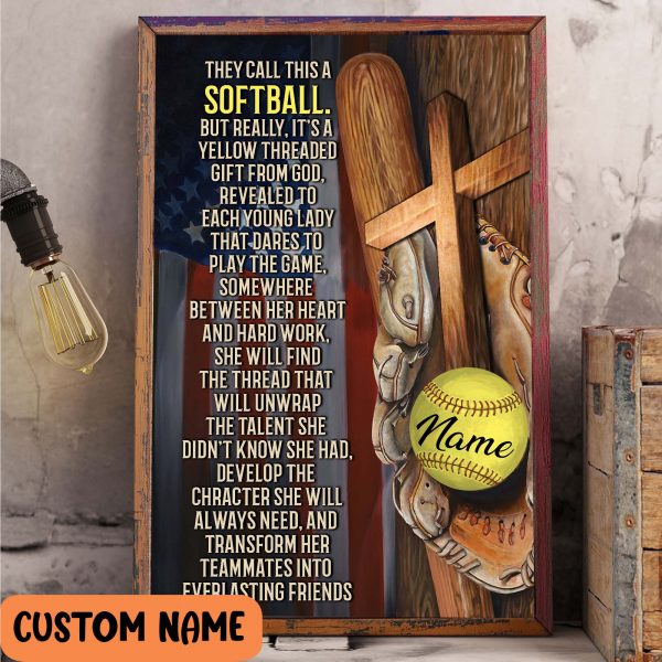 Customized Softball Lovers  God Says You Are Poster Unframed Home Decor