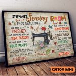 Personalized Name Sewing Room Rules Poster