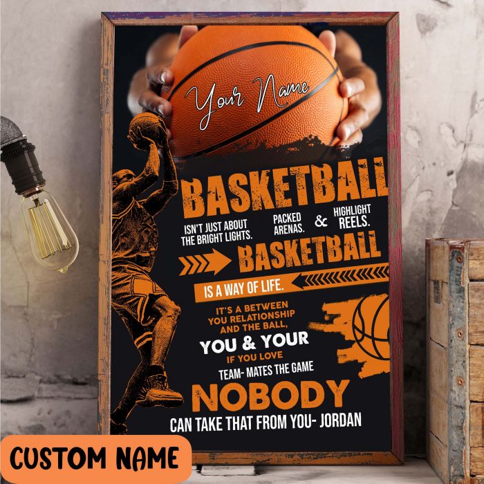 Custom Name Basketball Is A Way Of Life Poster Son Dad Gift Home Decor