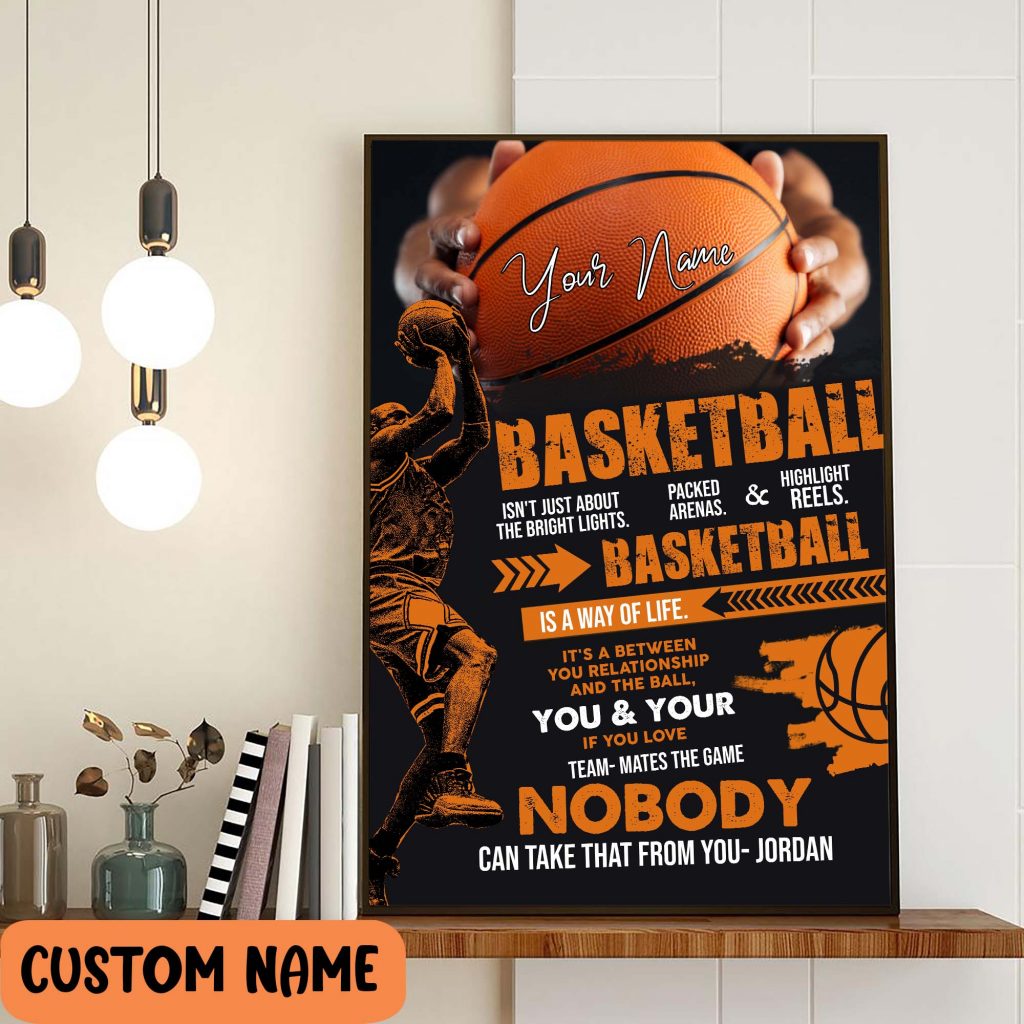 Custom Name Basketball Is A Way Of Life Poster Son Dad Gift Home Decor