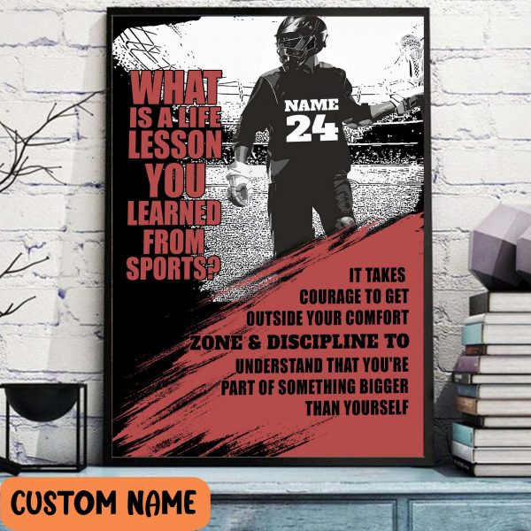 Personalized Lacrosse Player Poster – What Is A Life Lesson You Learned From Sports Poster Art Decor