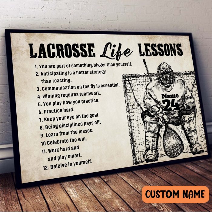 Lacrosse Life Lesson Poster Inspirational Wall Art Lacrosse Player Son Gift