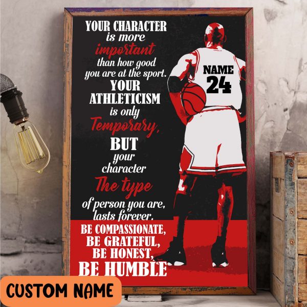 Basketball Player Be Compasstion Be Humble Poster Inspirational Wall Art For Basketball LoversFans