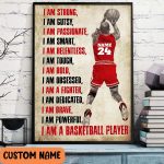 I Am A Basketball Player Poster Motivaltional Wall Art Basketball Fan Gift