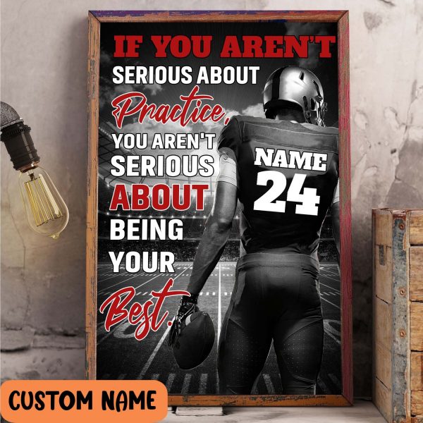 Football Player Believe You Are The Best Poster Motivational Wall Art American Football Fan