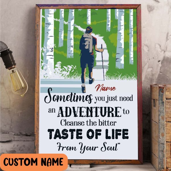 Hiking Personalized Poster – Adventure Taste Of Life From Your Soul Woman Wall Art