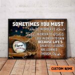 Basetball Inspirational Poster – Life’s Greast Lesson Baseball Player Wall Art