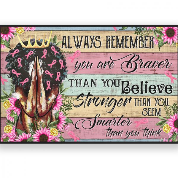 Black Queen Stronger Than You Think Poster Black American Gift Black And Proud Wall Art