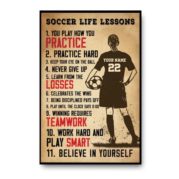 Soccer Life Lessons Poster – Football Player Soccer Lover Wall Art Home Decorate