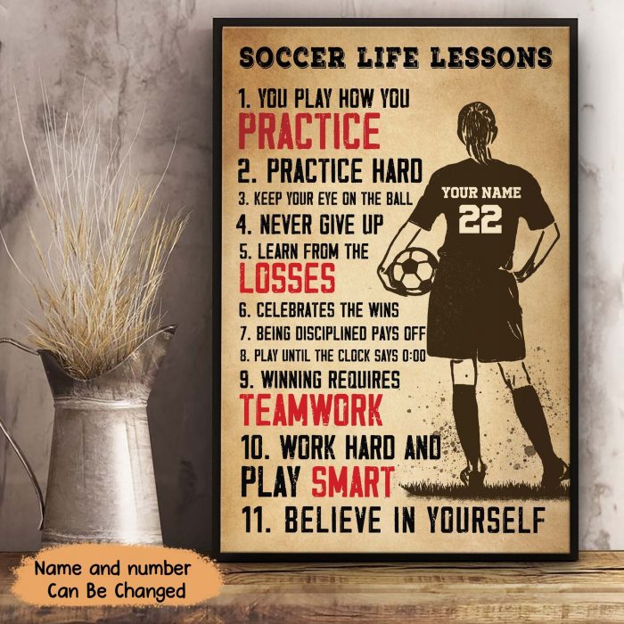 Soccer Life Lessons Poster – Football Player Soccer Lover Wall Art Home Decorate