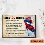Customize Football Life Lessons Inspirational Poster – Football Fan Player Gift Boy’s Room Decor