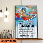 Swimming Motivational Poster – Personalized Wall Art Never Quit Get Strong