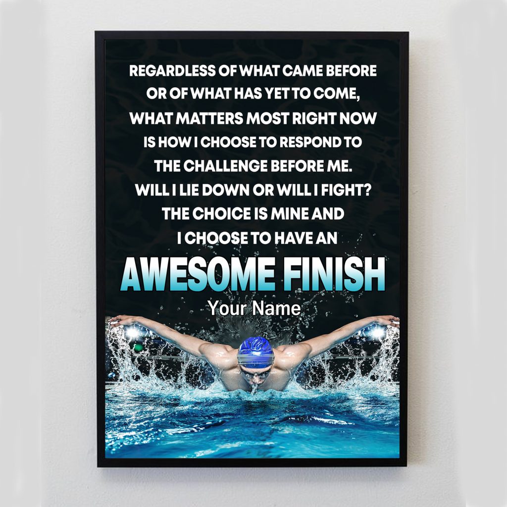 Swimmer Enthusiasm Personalized Poster – Awesome Finnish Swimming Lover Wall Art