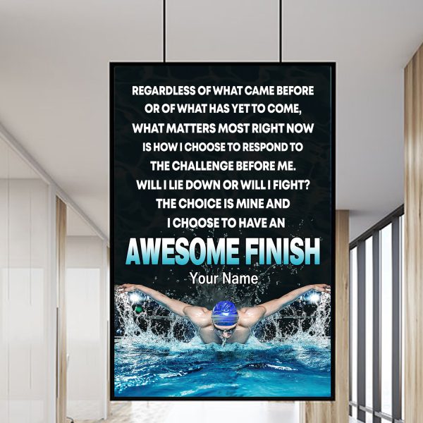 Swimmer Enthusiasm Personalized Poster – Awesome Finnish Swimming Lover Wall Art