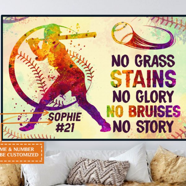 Customize  Basketball Girl Player Poster – No Grass Stains Motivational Wall Art