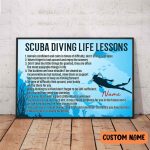 Scuba Diving Life Lessons Poster – Motivational Gift For Dive Lover Divers Personalized