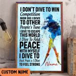 Cusomize Scuba Diving Poster – Dive To Escape This Wall Artwork Gift For Divers