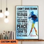 Cusomize Scuba Diving Poster – Dive To Escape This Wall Artwork Gift For Divers