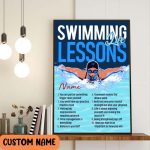 Swimming Life Lessons Poster – Motivational Wall Art for Swimmers Swimming Club