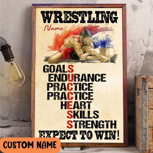 Wrestling Success Expect To Win Poster, Wrestler Posters, Inspirational Wall Art Personalized
