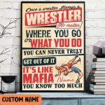Once A Wrestler Always A Wrestler Poster, Wrestling Wall Art, Gifts For Wrestling Fans