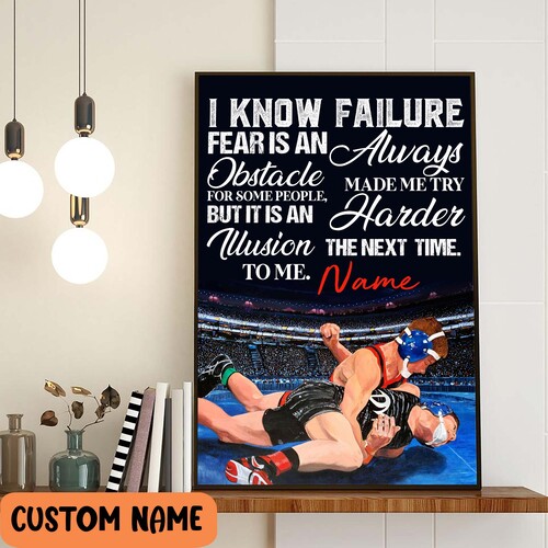 Wrestling Success Expect To Win Poster, Wrestler Posters, Inspirational Wall Art Personalized