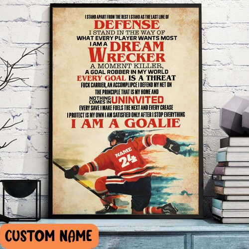Hockey Player Strong, Passionate, Fighter Poster Inspirational Wall Art Customize